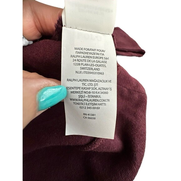 Polo Ralph Lauren Sweater Mens XXL 1/4 Zip Pullover‎ Jacket Burgundy #P13-1 - Picture 8 of 10